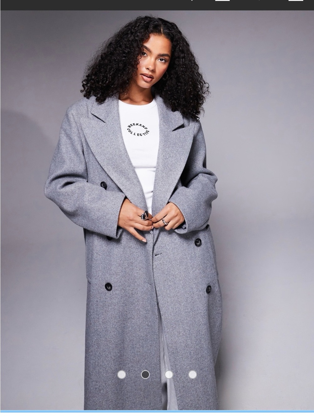 ASOS- Weekend Collective Maxi Coat in Grey